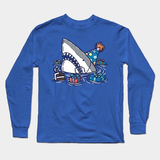 Birthday Shark III Long Sleeve T-Shirt by nickv47